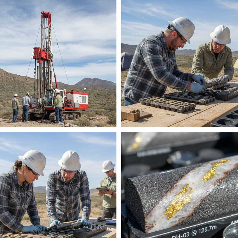 Montage of mining field employee doing field exploration