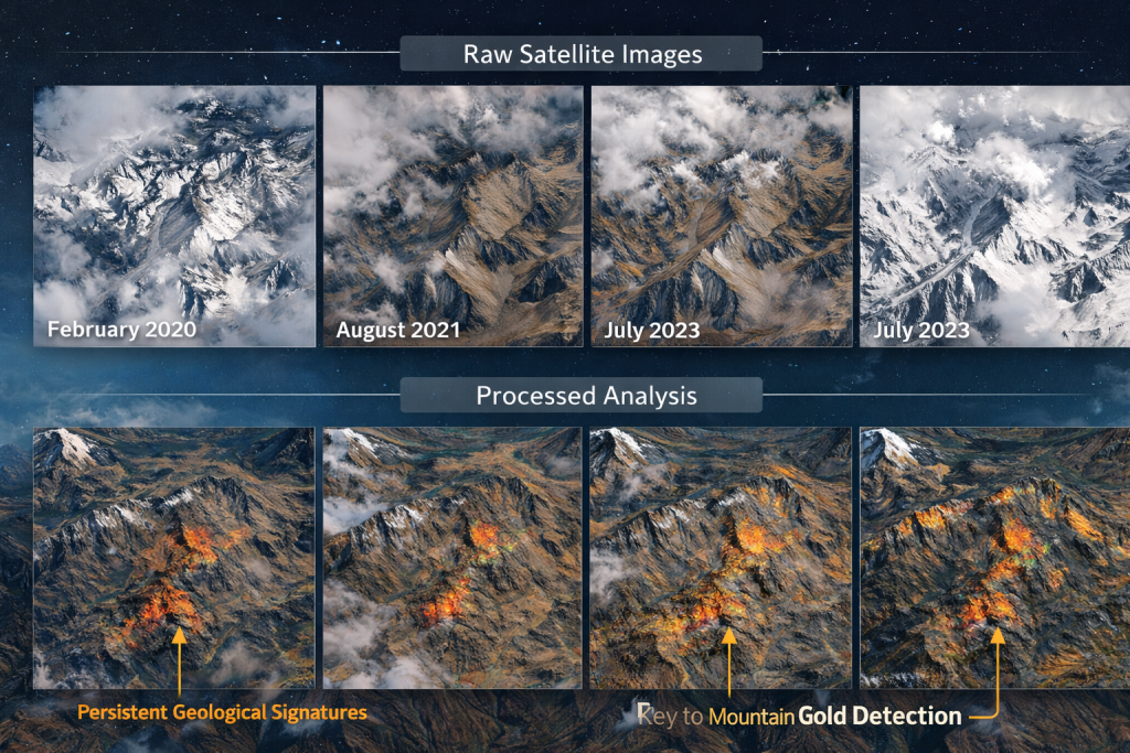 Raw satellite data and processed data of terrain
